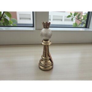New Metal Gold Large Decorative Queen Chess Pieces Room Decor